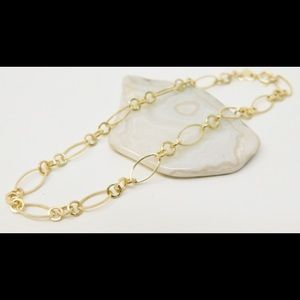 Fancy figaro 14k yellow gold link bracelet 7”